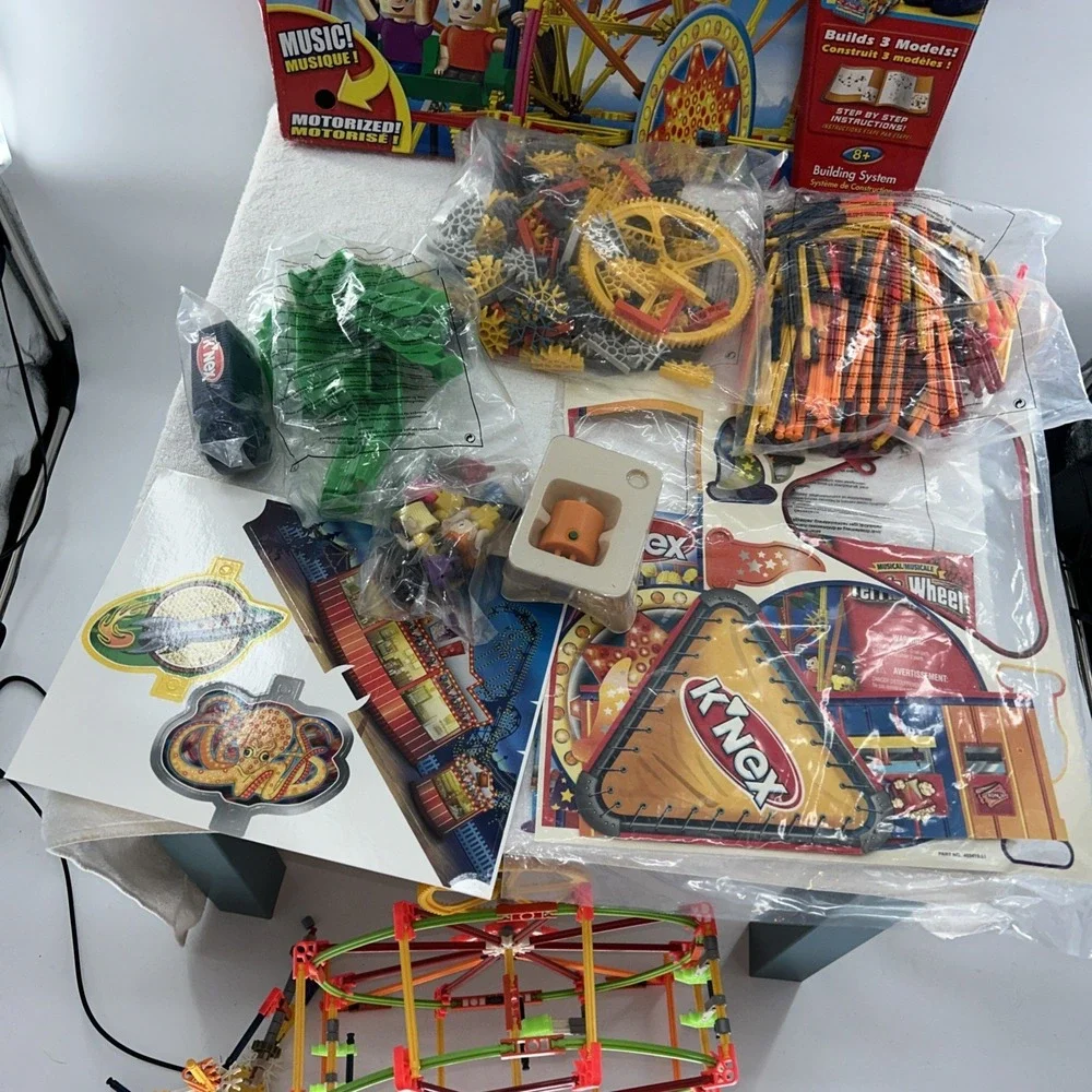 K'Nex Musical Ferris Wheel Complete Set!, Age 8+ 3 Models 523 Pieces Most Sealed
